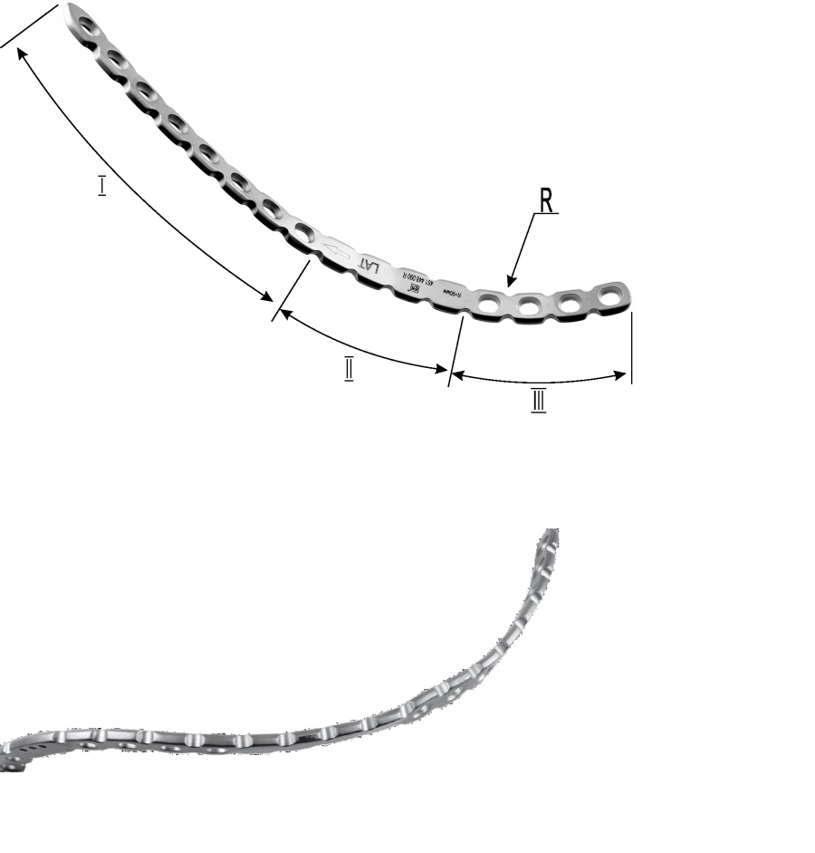 J-Shaped Plates for Osteosynthesis, Left and Right, Article 462.644.090R/L