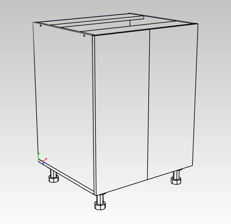 خزانة مطبخ سفلية مع بابين