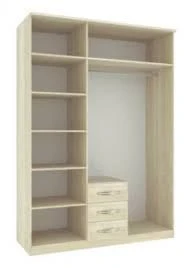 Laminated Particle Board Wardrobe with Closed Shelves and Base Cabinet
