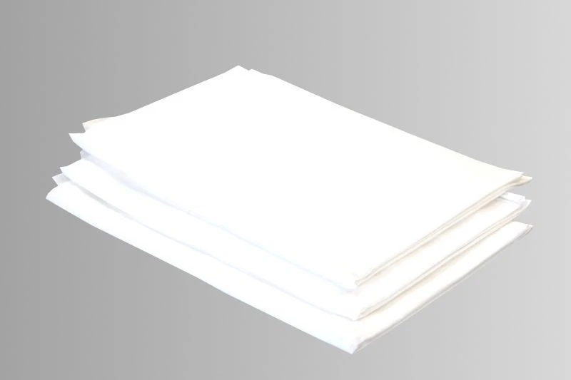 ملاءة سرير قطنية لشخصين 1.5 من قماش البوبلين المبيض