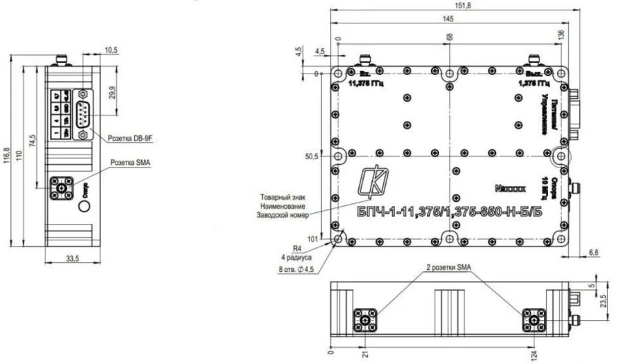 Frequency Transfer Block BPC-1-11.375/1.375-850-N-B/B