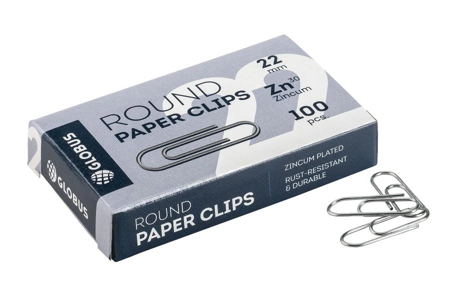 Zinc Plated Paper Clips 22mm - Pack of 100