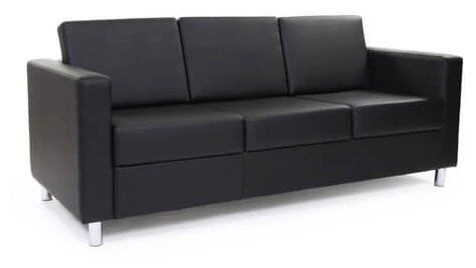 Wooden Frame Sofa with Eco-Leather Upholstery