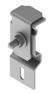 Ventilated clamp KL-FXV, with overall dimensions 40x30 mm, 2.0 mm thick, hot-dip galvanised steel