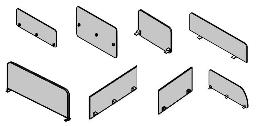 شاشة لوح رقائقي للأثاث المكتبي