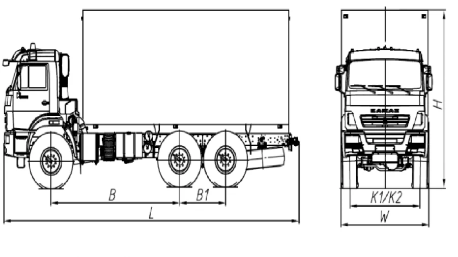 شاحنة خاصة على هيكل كاما 43118-50، موديل 675428-10