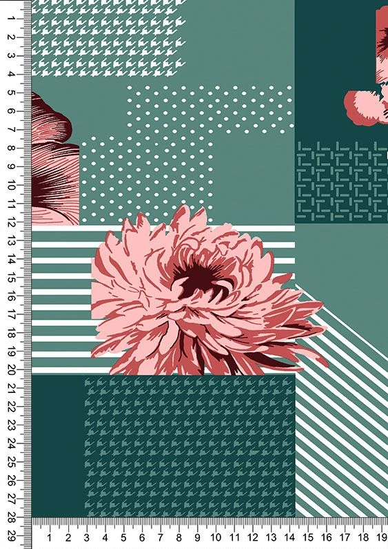 Mixed Knitted Fabric (Cotton 50%, Polyester 50%) Printed Single Fleece for Knitting