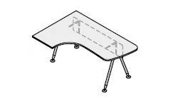 Ergonomic Left Office Table with Metal Frame - Gamma Set