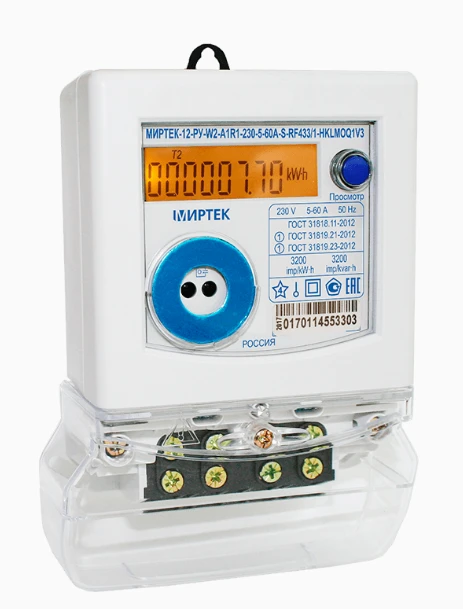 Multifunctional Single-Phase Energy Meter "MIRTEX-12-RU" W2