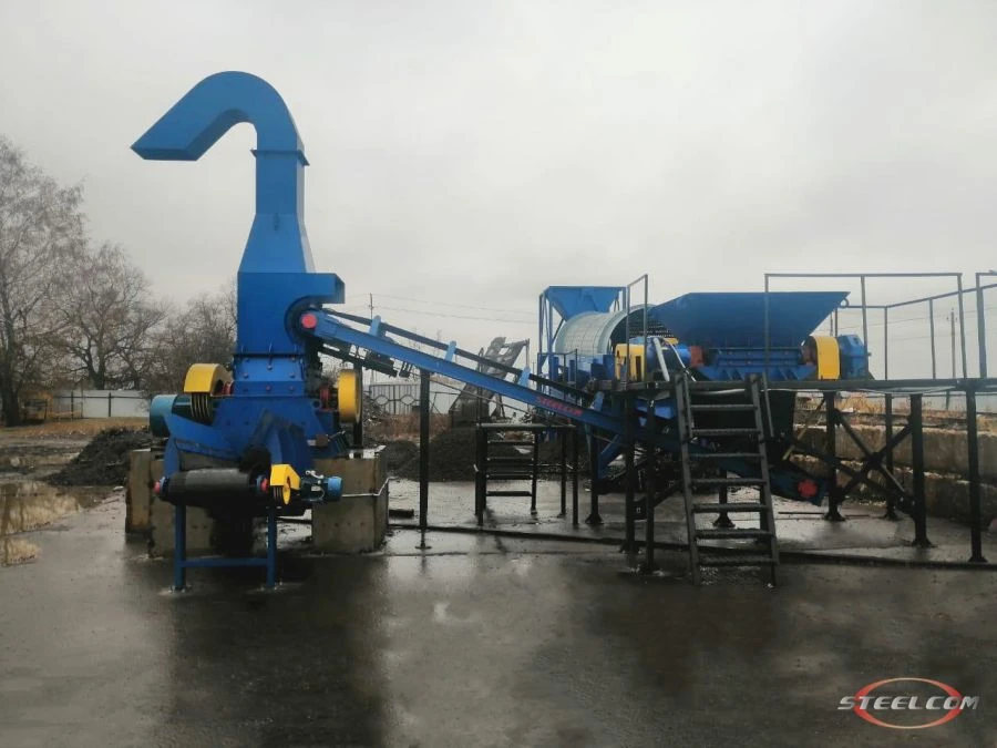 مجمع سحق الرقائق SK-SDK-2-2 نظام تمزق الفولاذ الكربوني