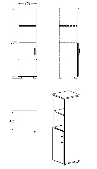 Storage Cabinet for Documents and Office Supplies - Series 403.40.147