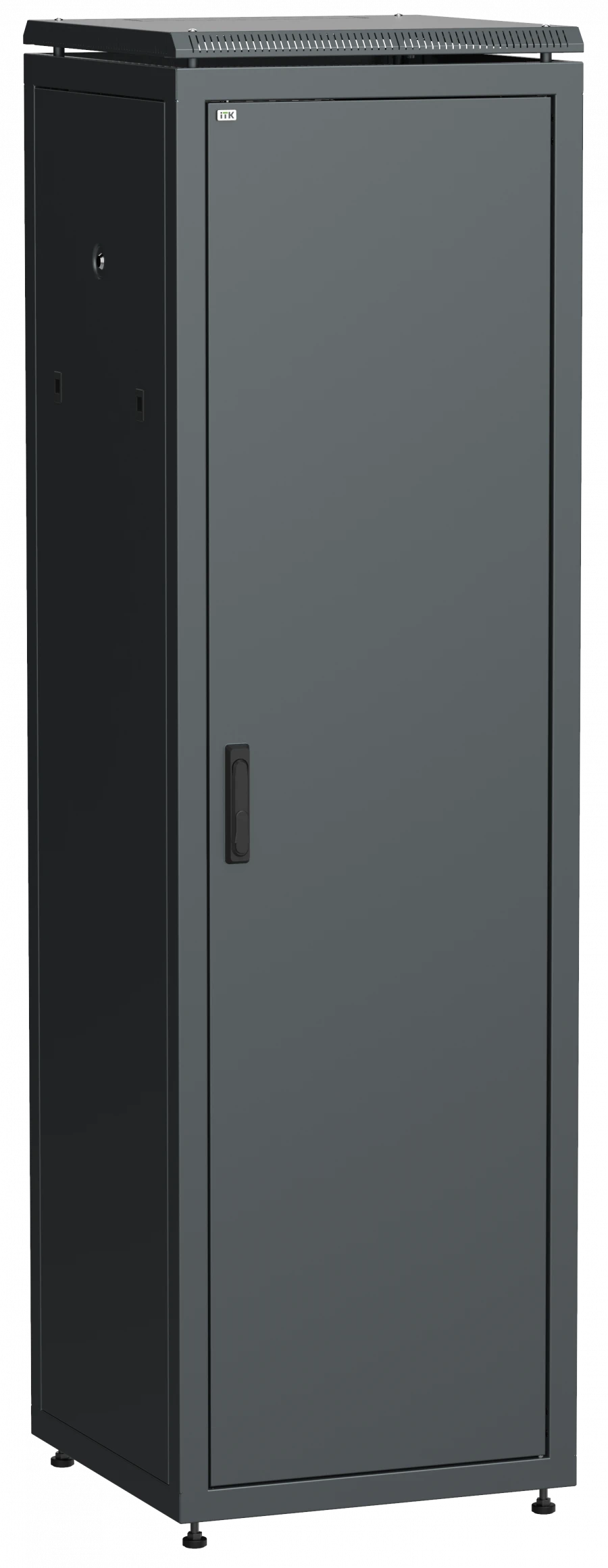 19" Network Cabinet LINEA N 47U 600x800mm with Metal Front Door Black LN05-47U68-M