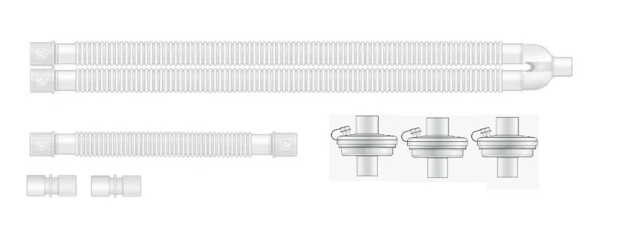 دائرة تنفس طبية غير معقمة للاستخدام مرة واحدة للبالغين - مجموعة