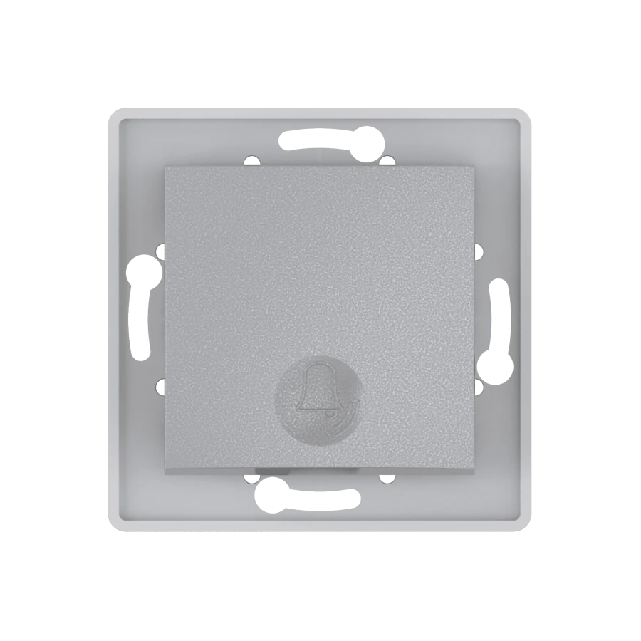 CADUCEUS ALING PRESTIGE Hidden Installation Push Button Switch Bell 10A, 250V~, Silver, Art. 6010.S