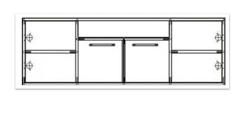 خزانة تخزين منخفضة مع أقسام مفتوحة ومغلقة - غريدينزيا