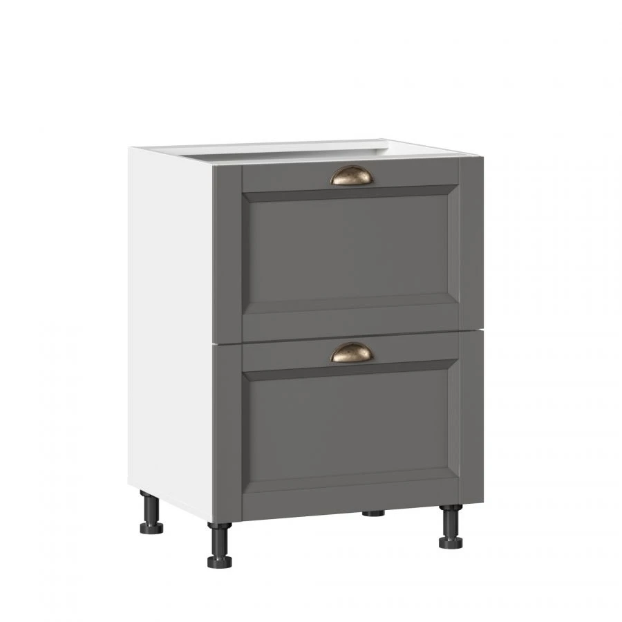Ameli-3 Kitchen Cabinet Facade Set with 2 Drawers (Luxury, Onyx Gray) - Model LD.299820.000