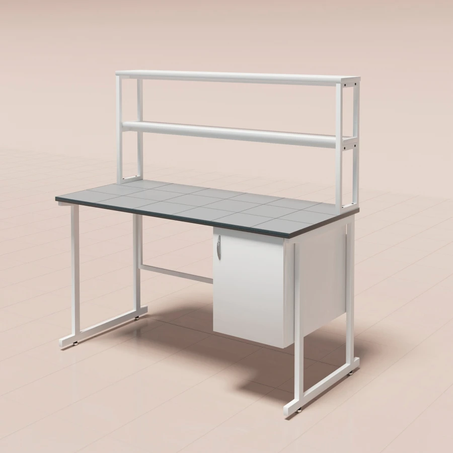 Wall-Mounted Work Table with Shelves and Cabinets, SPs Model