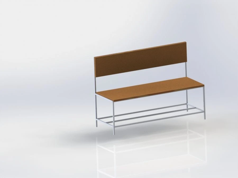 Metal Bench with Backrest