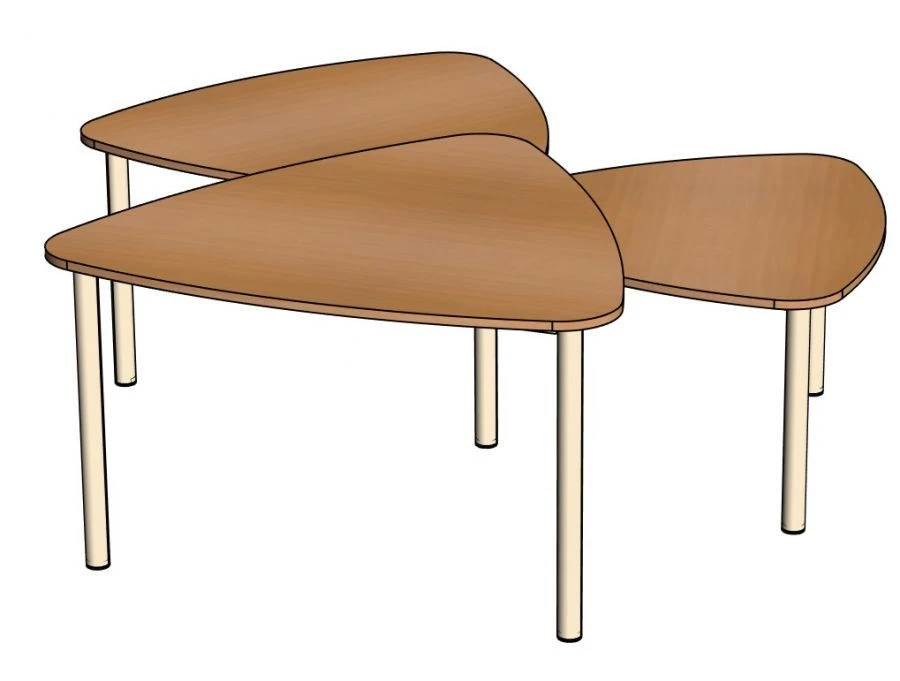 Triangular Table on Metal Frame for Preschool Activities - SD38