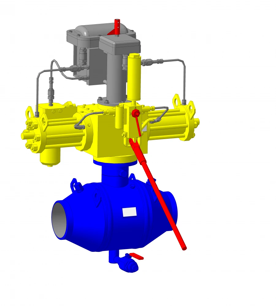 صمام كروي DN250 PN10 مع مشغل هيدروليكي Pneumatic
