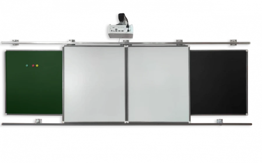 Magnetic Marker and Chalk Sliding Board Rail System