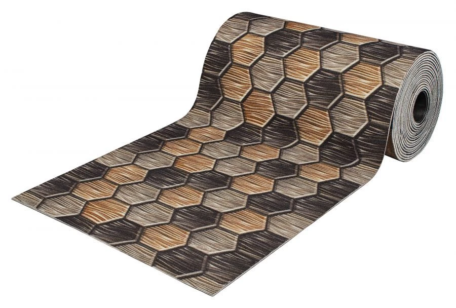 Digital Print Honeycomb Design Absorbent Runner Mat 80x1500 SHAHINTEX
