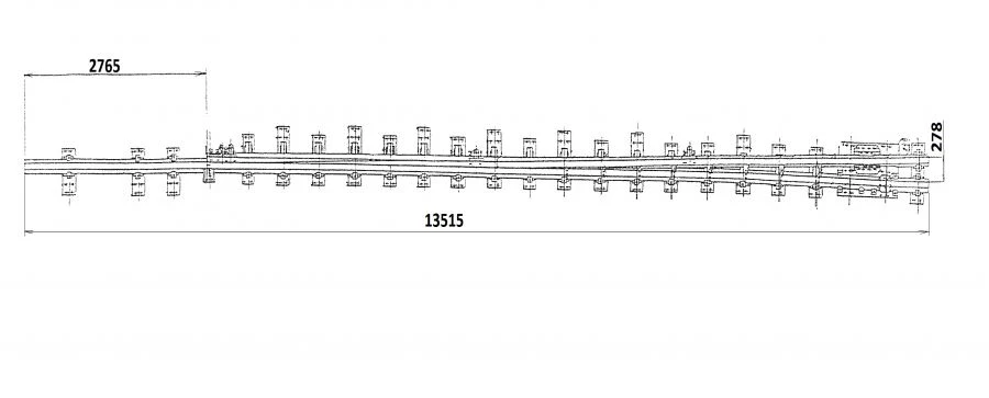 Curved Frame Rail P65 with Straight Point, Model 2773.02.000