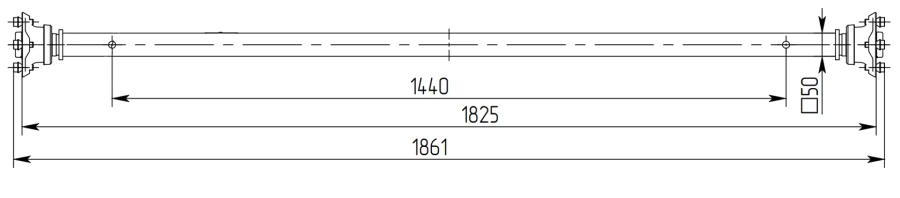 Trailer Axle for Category O1 - Model 81771D.101-07.06.800
