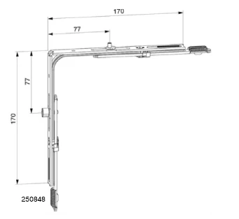 Angle Drive for Vertical to Horizontal Motion Transfer with Micro-Ventilation Function 250848