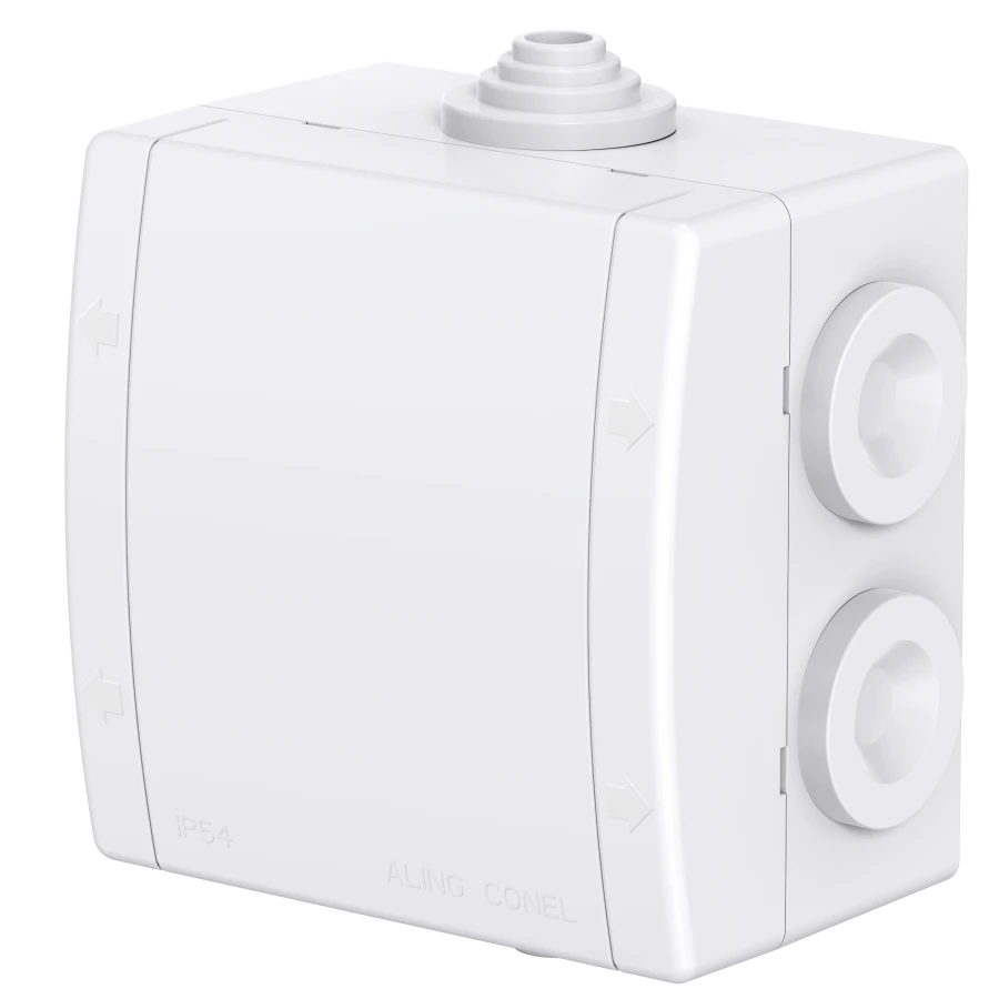 CADUCEUS ALING POWER 80x80x55 Distribution Box with 6 Inputs, IP54, 500V~