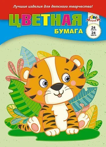 A4 Colored Paper Pack, 24 Sheets, 24 Colors, Single-Sided, TM Applika