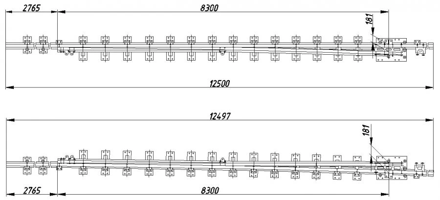 R65 Type Switch Rail with Spike for SP524/525 Projects