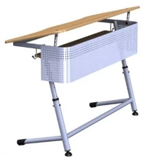Adjustable Two-Seat Desk for Educational Institutions, Model PL-DUP4-6