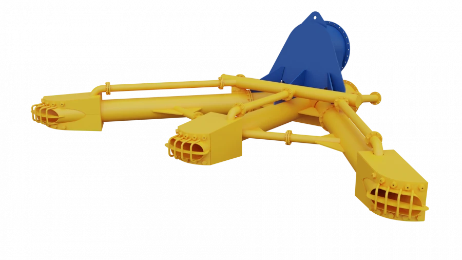 Three-Suction Soil Receiver with Hydraulic Washing