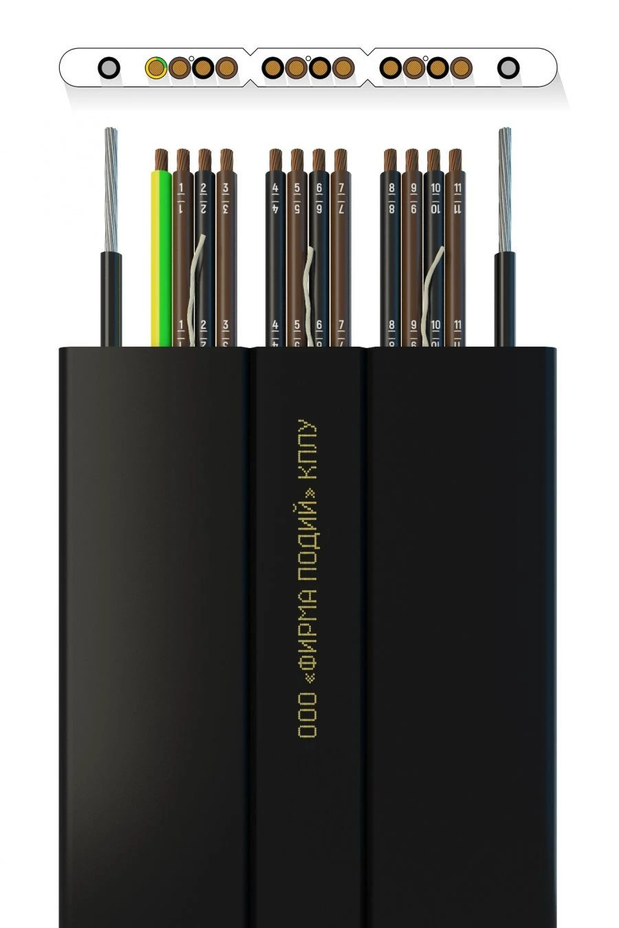 كابل مصعد مسطح مع عناصر تعزيز КПЛУ 12х0,75