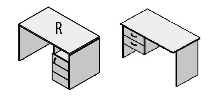 Office Desk with Pedestal for Work Series