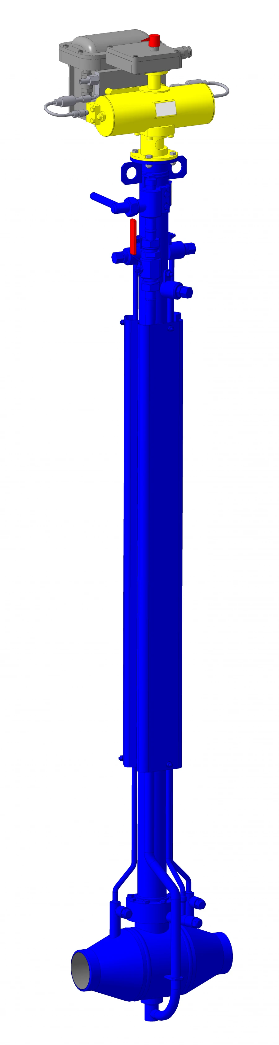 صمام كروي تحت الأرض DN100 PN16 مع مشغل هوائي