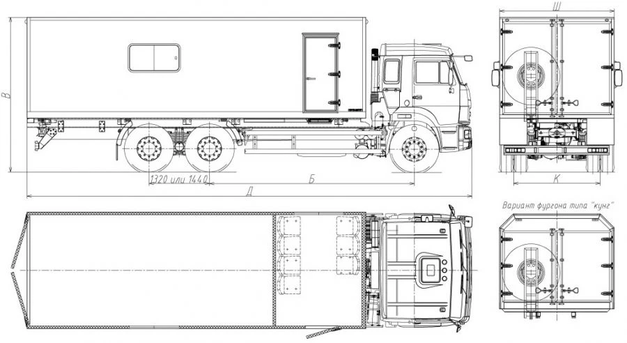 شاحنة ورشة متنقلة 8751F1، 8751F4 على هيكل كاما 65117-50