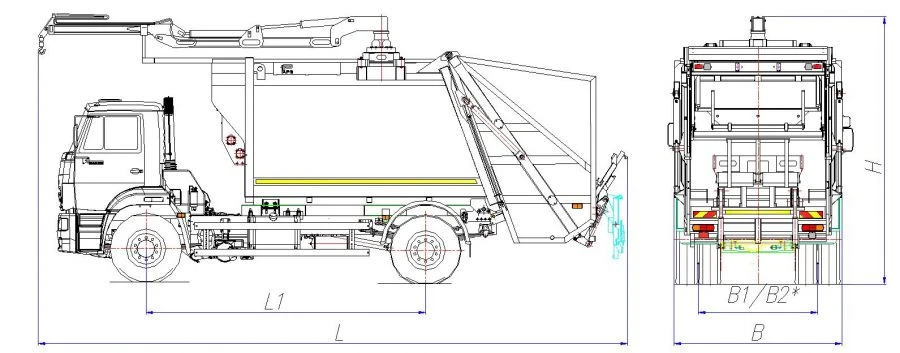 Rear-Loading Garbage Truck Model MK-4547-05