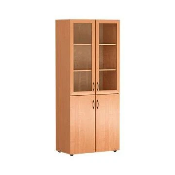 Wide Document Cabinet with Glass Frame MDF