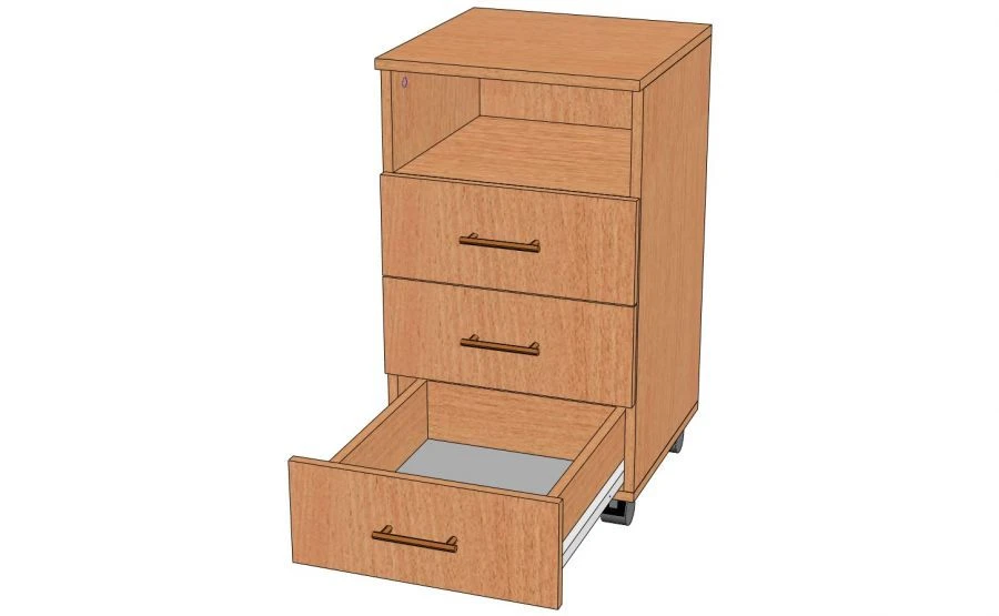 Mobile Storage Cabinet with Drawers and Niche - Model TP-4