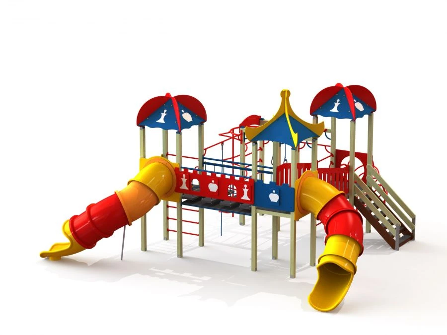 Children's Play Complex with Three Towers - Model DIK 3.216-K