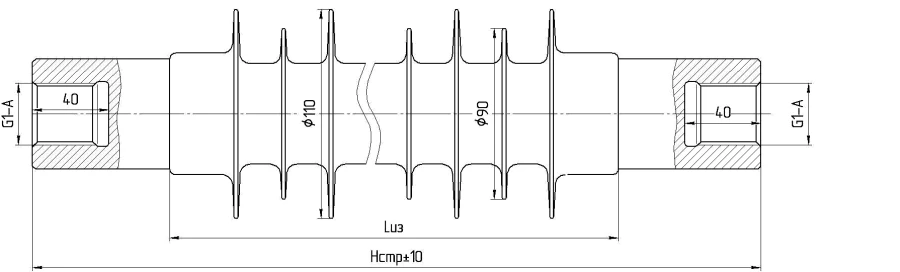 عازل مثبت عمودي بغطاء مضلع من مطاط السيليكون FSPKr 120-3/0.6-D-R