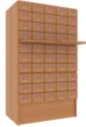 Catalog Cabinet, 2-Module, 60 Drawers (6x10), on Stand
