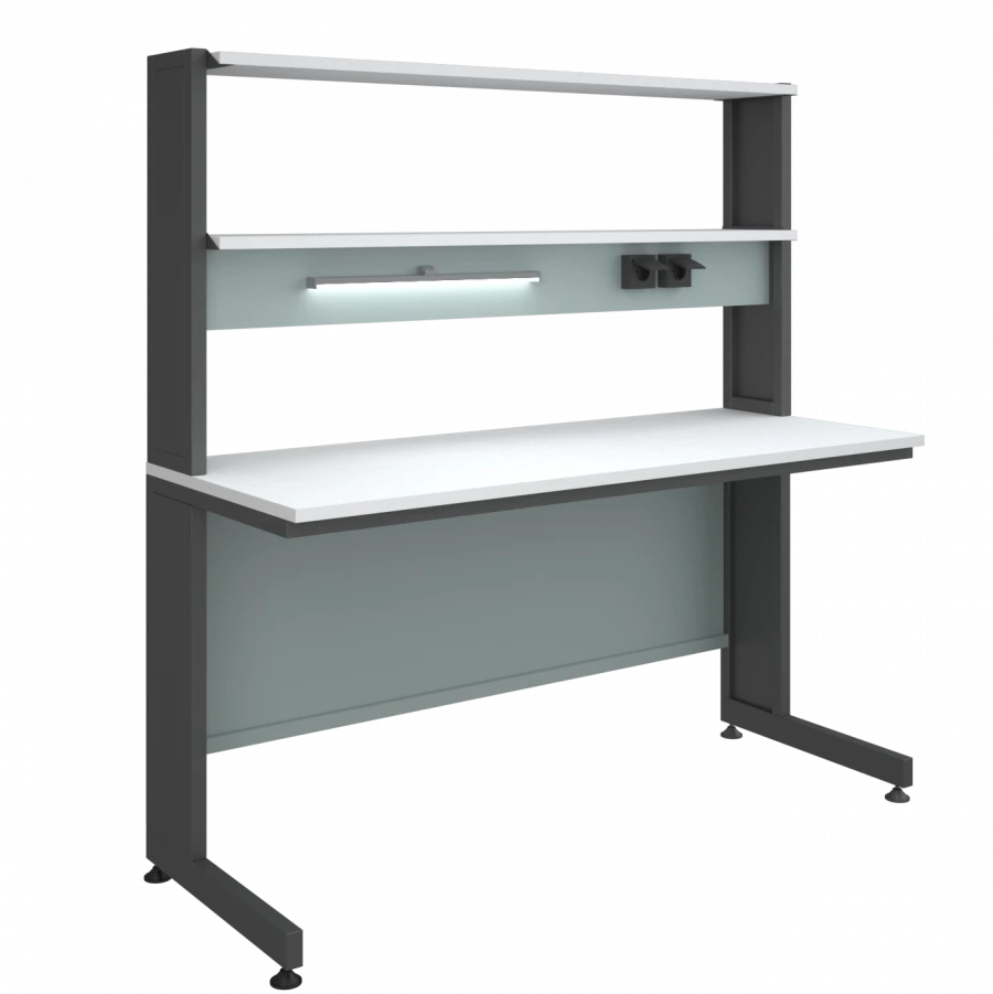 طاولة مختبرية عالية مع وحدة علوية 2