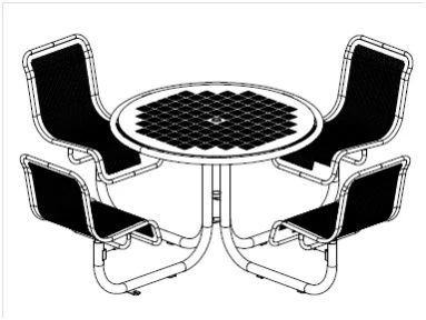 طاولة معدنية للترفيه في الأماكن العامة، موديل 13014