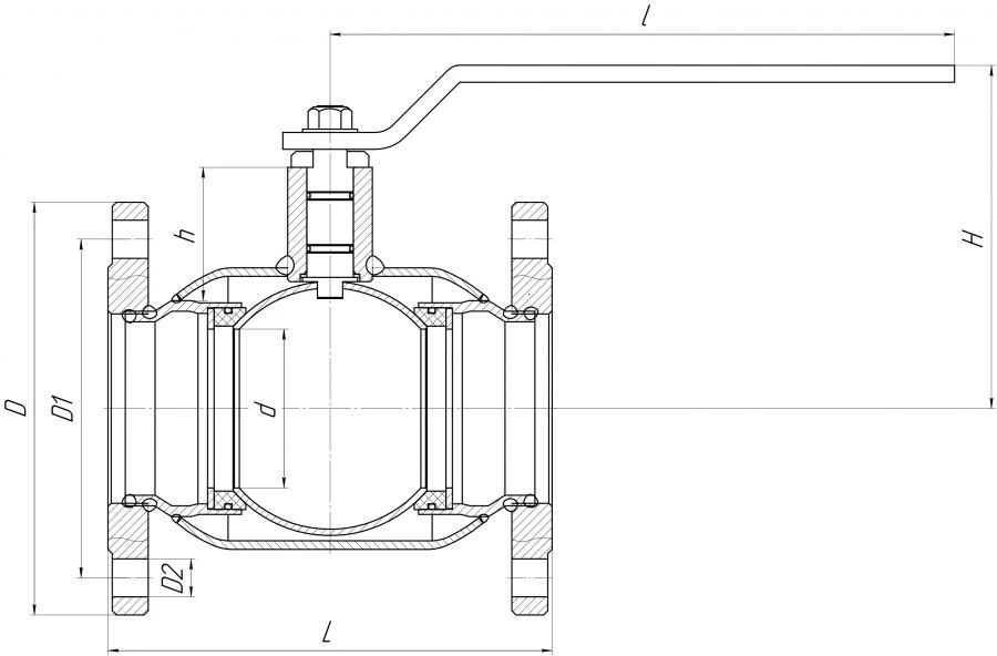 صمام كروي فلاج مُصنع من الفولاذ المقاوم للصدأ ALSO KSH.F.2.08