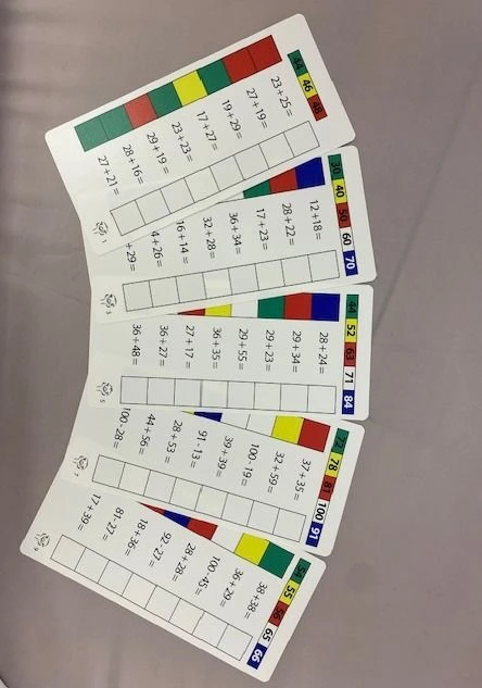 Control Cards for Dice №7 "Addition and Subtraction within 100