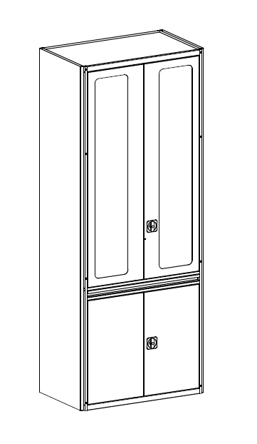 Metal Display Stand with Glass Doors for Showcasing Products