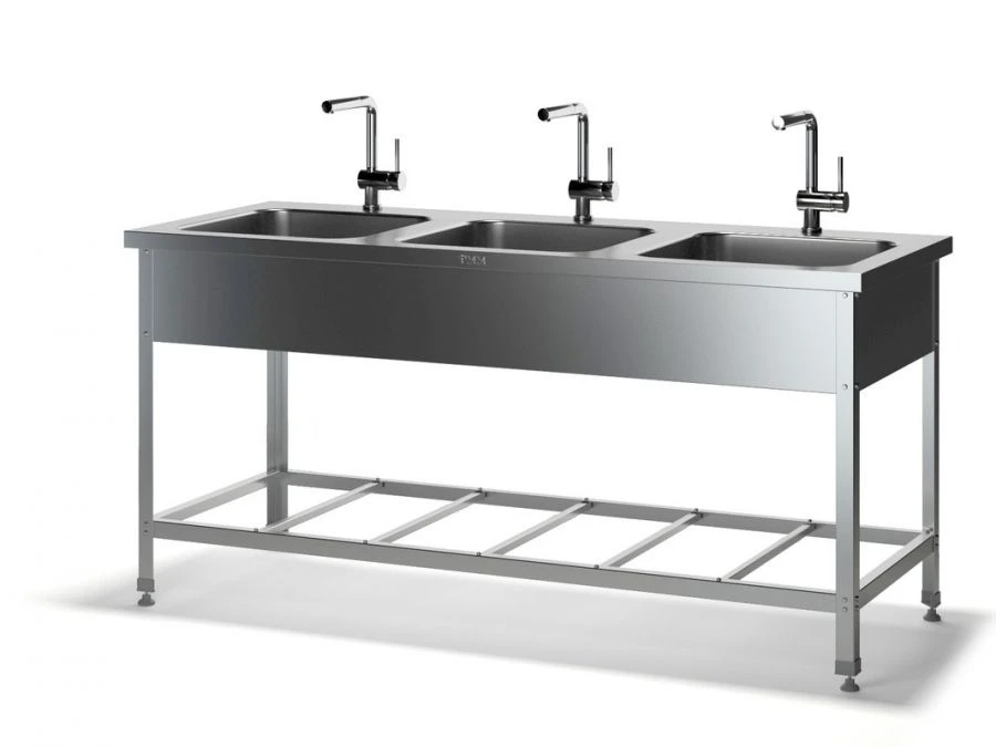 Stainless Steel Table with Seamless Sinks VMRZ-N